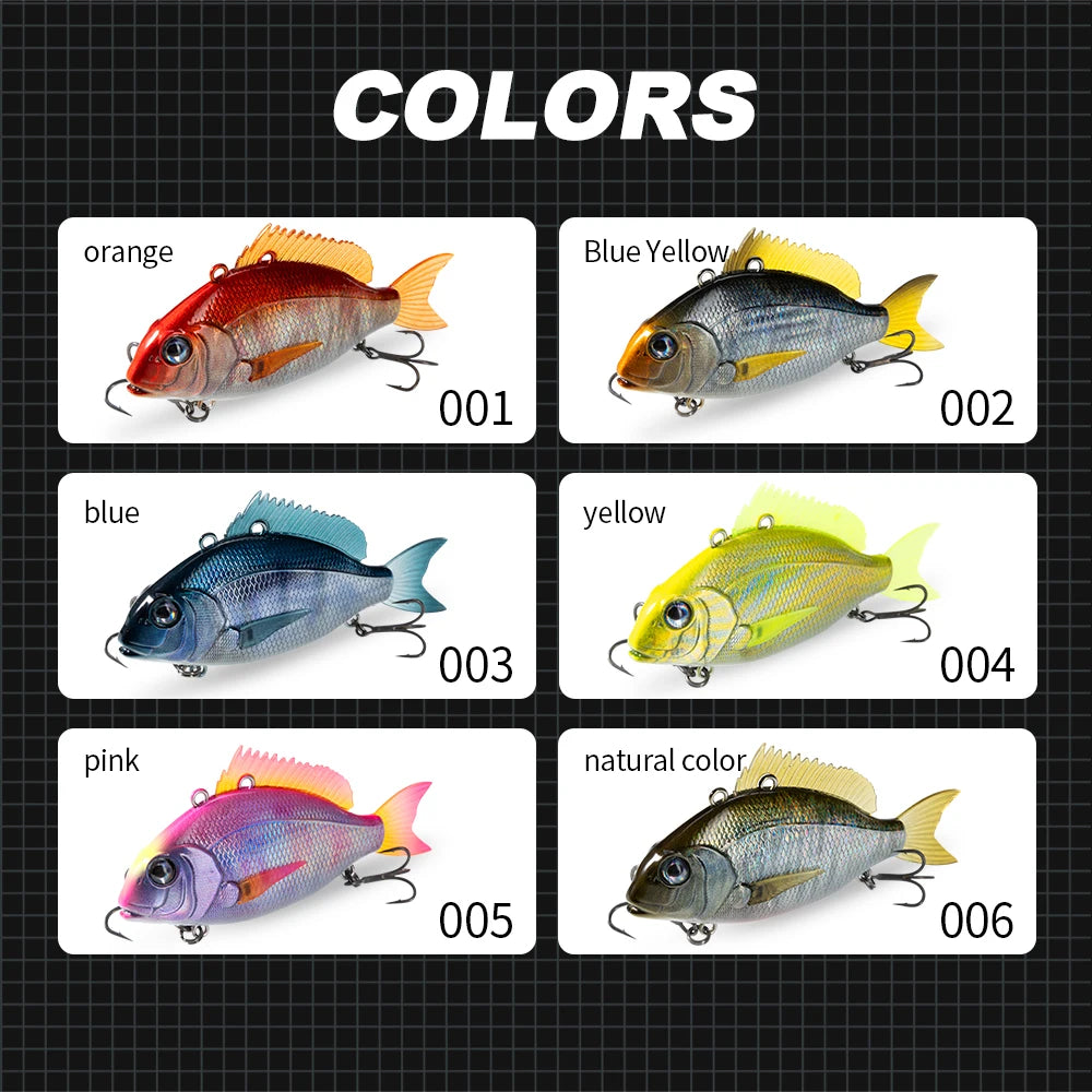OEM Customized VIB Winter Bait 50mm/11g 65mm/24g Fishing Lures Wobbler Hooks for Pike Bass Sinking Trolling Lures