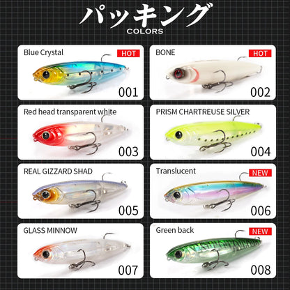 Pencil Topwater Lure 100mm 14.5g Walk the Dog Surface Bait Reflective Flash StickBait for Seabass