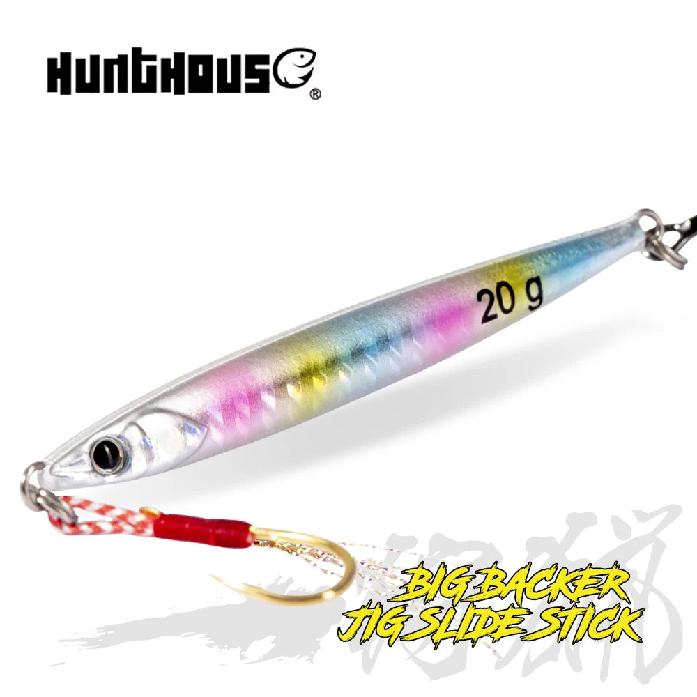 HUNTHOUSE Jigging Lure 7g 10g 15g 20g Slow Pitch Jigging Lure with Hook Jig Lead Sinking Metal Jigs Bait