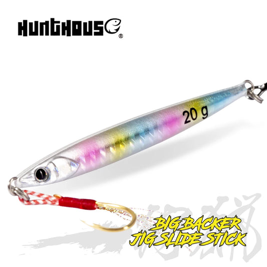 HUNTHOUSE Jigging Lure 7g 10g 15g 20g Slow Pitch Jigging Lure with Hook Jig Lead Sinking Metal Jigs Bait