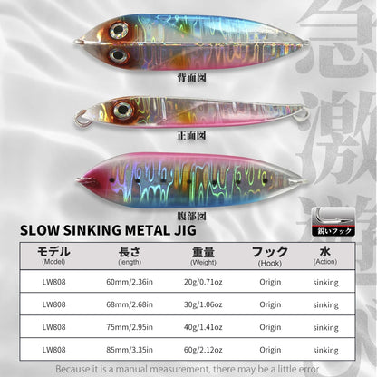 Hunthouse 20g 30g 40g 60g Jigging Lure Bait Artificial Lures Fishing Leads Jig Fishing Slow Fall Metal Jigs Lure