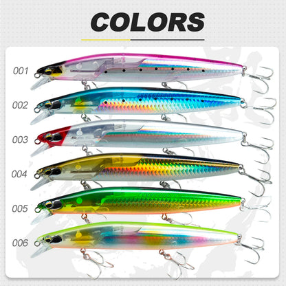 High Quality 14.5cm 27g Crazy Flash Floating Water Mino Lure with PVC Box Short Tongue ABS Far-Billed Freshwater Fish Salmon