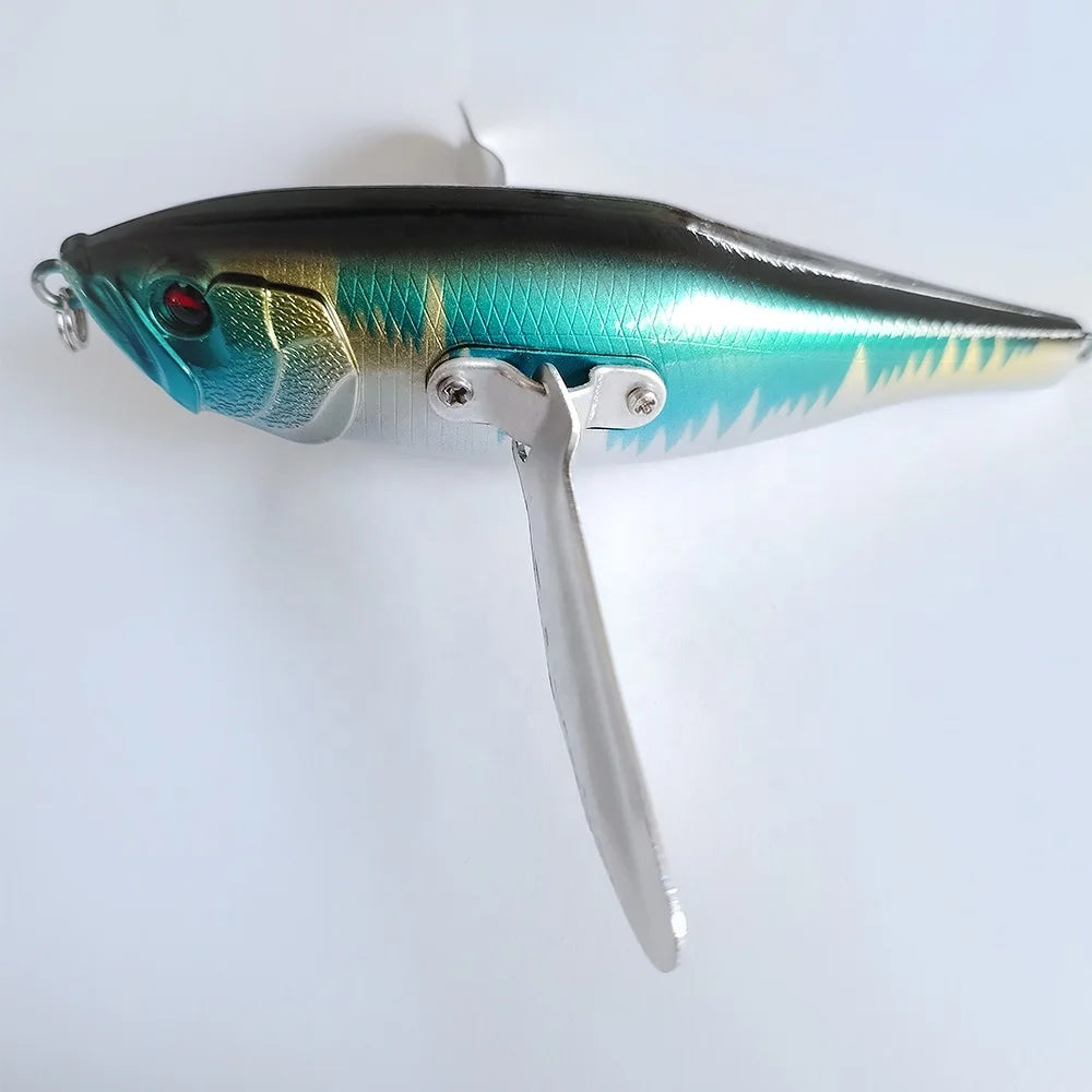 Wholesale Trout Bass Wobblers Bait Fishing Lures 110mm 30g Surface Popper with ABS Wings for Lake & River
