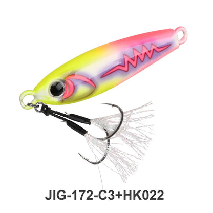 TEASER J172 40g 55g 80g 100g UV 3D Printing Glow Artificial Hard Bait Metal Midwater Jigging Lure  Mackerel Bass With Hooks Lure