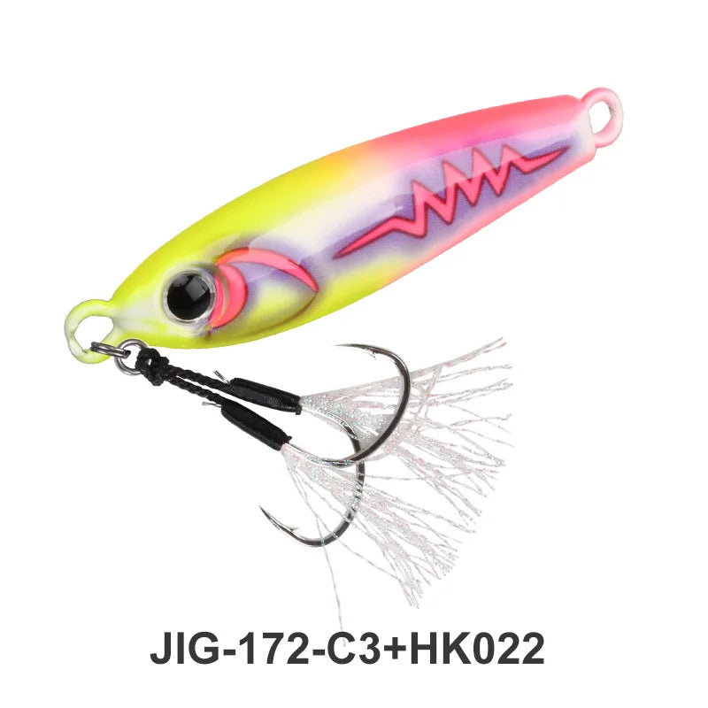 TEASER J172 40g 55g 80g 100g  Wholesale Luminous Jig 3D Printed Metal Fishing Lures  Bait Pitch Made of Lead for Sea Fishing