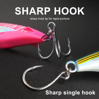 TEASER WZH10 130mm 45g 170mm 90g  ABS UV 3D Eyes Treble Hook Trolling Pencil Lure Big Fish Lure Long Cast for Tuna