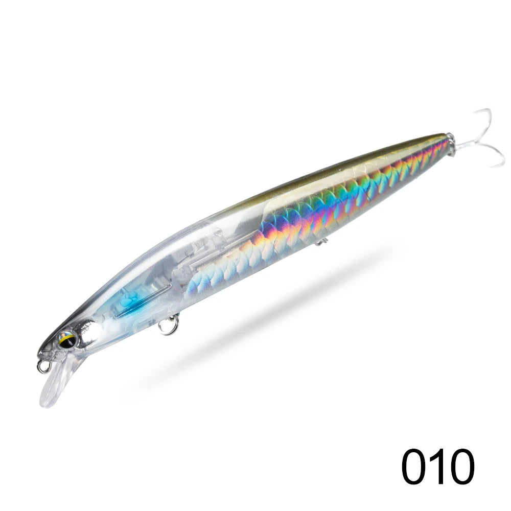 High Quality 14.5cm 27g Crazy Flash Floating Water Mino Lure with PVC Box Short Tongue ABS Far-Billed Freshwater Fish Salmon