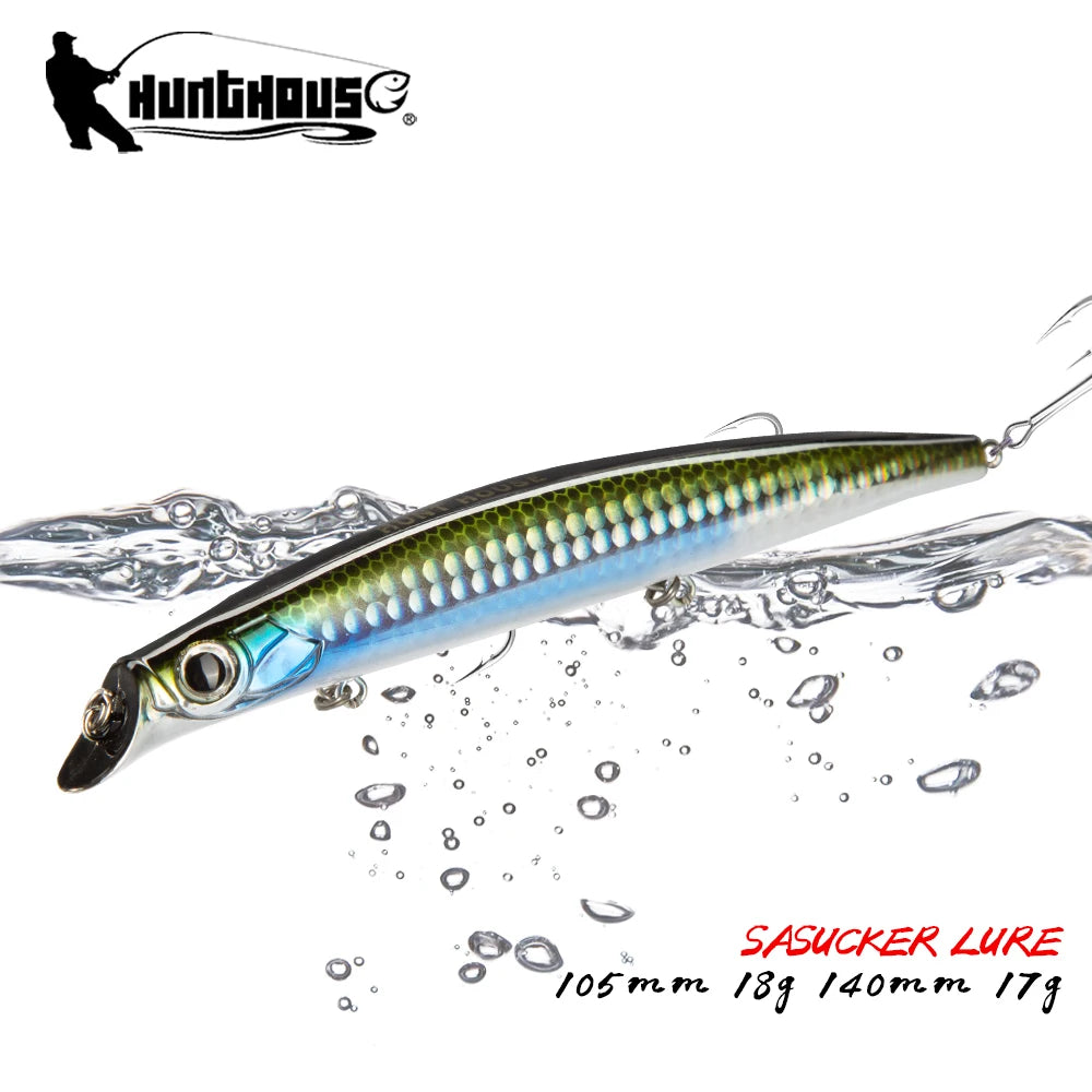 Hunt House 10.5cm 18g 140mm Popper Hard Plastic Surface Bait ABS Top Water Popper Fishing Lure for Trout River Stream Sea