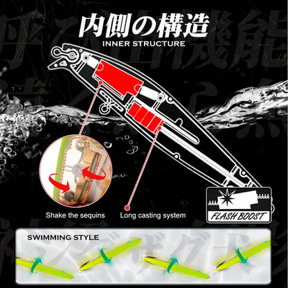 Manufacturer 99mm 15g Floating Jerkbait Minnow Fishing Lure Artificial Hard Plastic Bait for Seabass Bass Fishing Gear