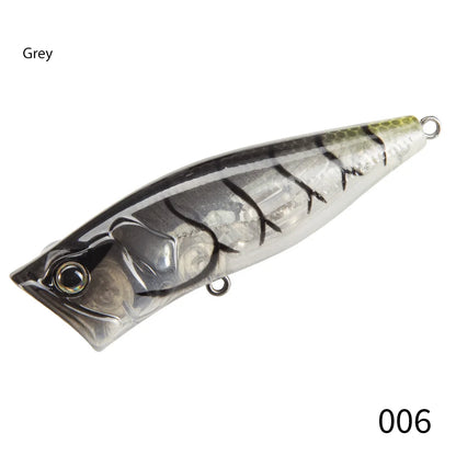 Wholesale Customized 70mm 10g Top Water Lure Artificial Laser Popper Lures for Freshwater Fishing Popper Lure