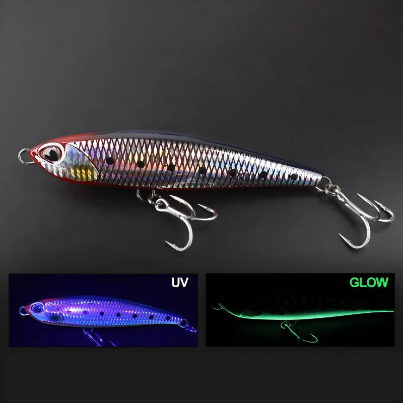 TEASER 160mm 70g Sinking Pencil Lure Sea Fishing Big Game Tuna Hard Bait Snake Walker Topwater Pencil Lure Stick Bait