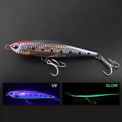 TEASER 160mm 70g Sinking Pencil Lure Sea Fishing Big Game Tuna Saltwater UV Coating 3D Printing Sinking Pencil Tuna Lure