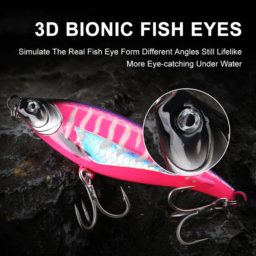 TEASER WZH10 130mm 45g 170mm 90g  ABS UV 3D Eyes Treble Hook Trolling Pencil Lure Big Fish Lure Long Cast for Tuna