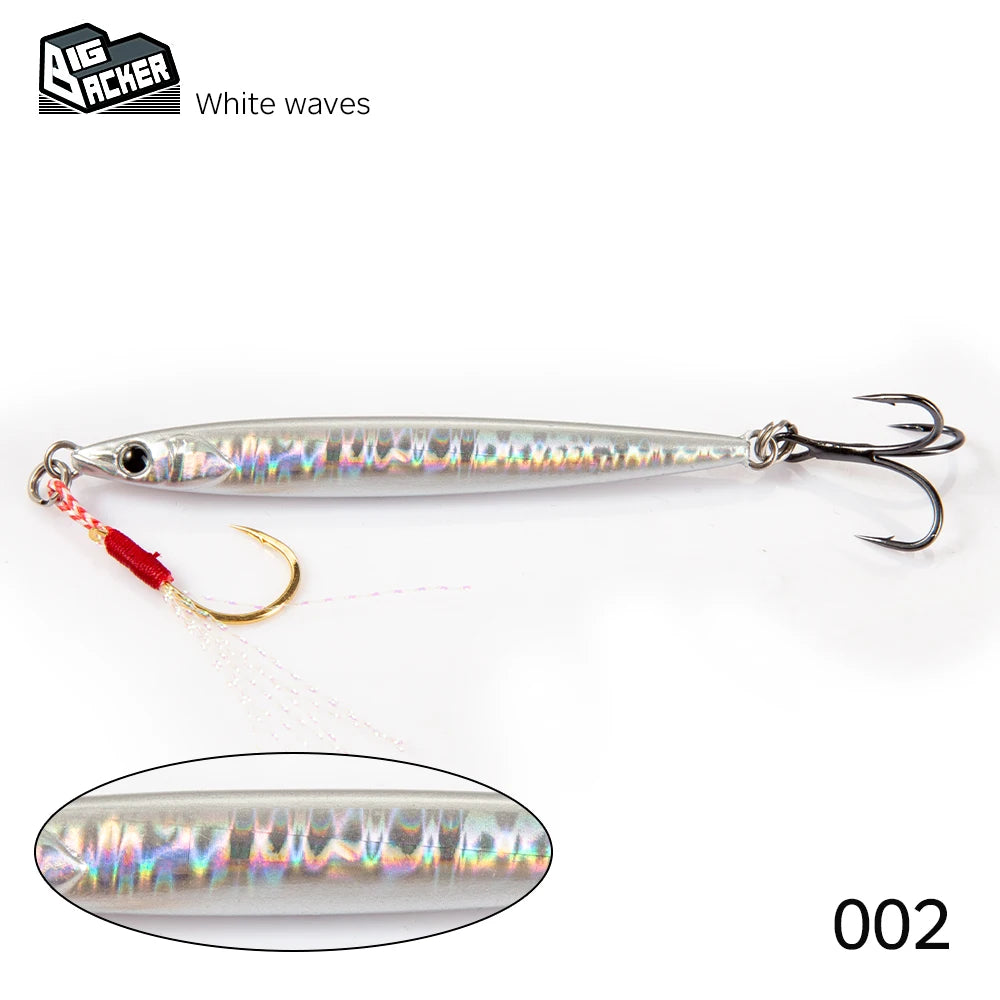 HUNTHOUSE Jigging Lure 7g 10g 15g 20g Slow Pitch Jigging Lure with Hook Jig Lead Sinking Metal Jigs Bait