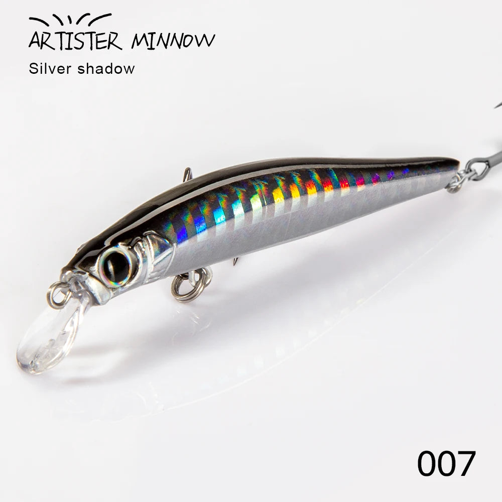 High Quality 70/80mm Artificial Hard Plastic Lure with Triple Hooks Freshwater Minnow Lure Floating Minnow Lure