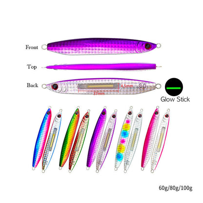 Metal Jig Lure Glow Stick Inside TX025